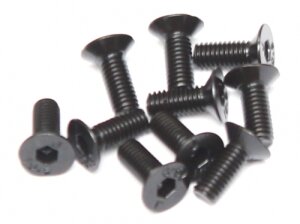 Boom Racing BRASFH3008 M3x8mm Senkkopfschrauben 12.9 Grade vernickelte Schrauben (10)