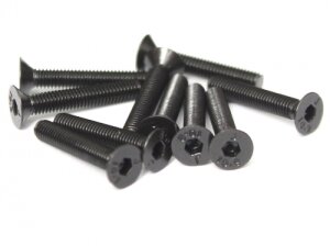 Boom Racing BRASFH3018 M3x18mm Senkkopfschrauben 12.9 Grad vernickelte Schrauben (10)