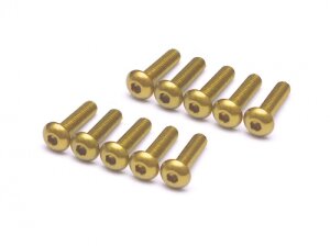 Boom Racing BRHSA312BJ Gold eloxierte Legierung M3x12 Innensechskant-Knopfschrauben Schrauben (10)