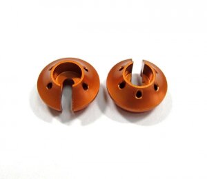 Boom Racing BRDPSROR Boomerang Type PB Aluminium Federteller für Piggyback Dämpfer Orange - 1 Paar