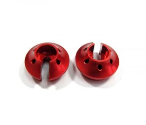 Boom Racing BRDPSRR Bumerang Typ PB Aluminium Federteller für Piggyback Dämpfer Rot - 1 Paar