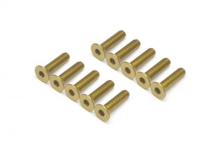 Boom Racing BRHSB312BJ Gold eloxierte Legierung M3x12 Innensechskant-Knopfschrauben Schrauben (10)