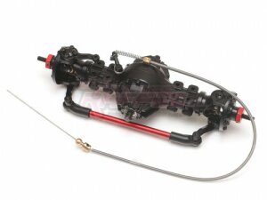 Team Raffee TRC/302815 1/14 Montierte Metall-Vorderachse mit Differentialsperre für Tamiya 8x8 Truck Schwarz