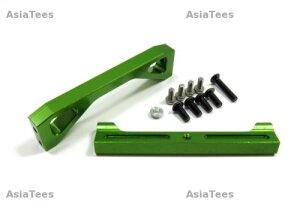 Team Raffee 22102G Aluminium Frontchassisstrebenhalter Grün für Axial SCX10