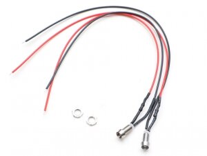 Team Raffee TRC/302565W 3mm 6-12V LED Einheitenset mit Halterungen 6.5x7mm Drahtlänge 20 cm (2 weiße LEDS)