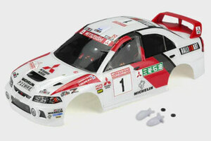 Carisma 16421 GT24 - Mitsubishi Lancer Evo IV WRC - Painted Body - Set WB 121Mm