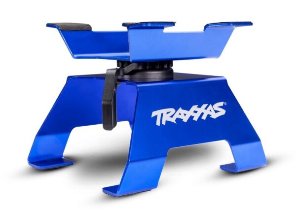 Traxxas TRX8796-BLUE Cavalletto per auto in alluminio 1:10-1:8 blu