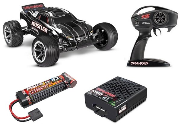 Traxxas TRX37054-8 Rustler 1:10 2WD Stadium-Truck RTR with battery & USB-C charger