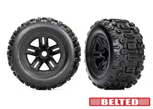 Traxxas TRX9573 banden op velg zwarte riem met Sledhammer