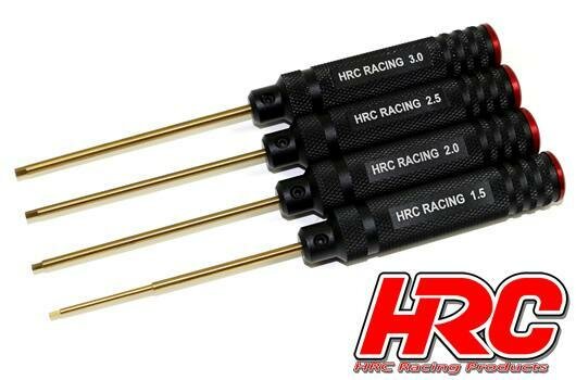 HRC Racing HRC4007A Schraubendreher Sechskant Set Titanbeschichtet - 1.5, 2, 2.5, 3mm