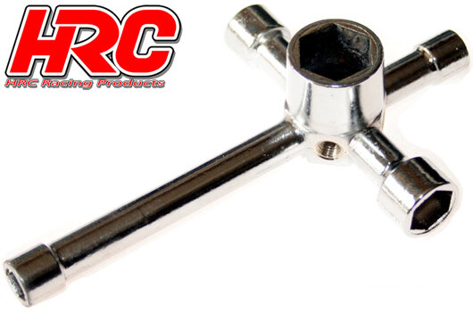 HRC Racing HRC4010 Clé multi-usages à 5 positions pour bougies de préchauffage - 7, 8, 10, 12, 17mm
