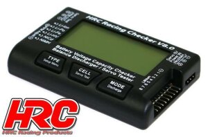 HRC Racing HRC9372C Tester per batteria e servo 1-8S - Controllore e bilanciatore con visualizzazione della tensione percentuale