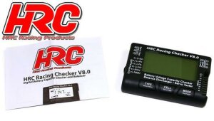 HRC Racing HRC9372C Akku und Servo Tester 1-8S - Checker & Balancer mit prozentualer Spannungsanzeige