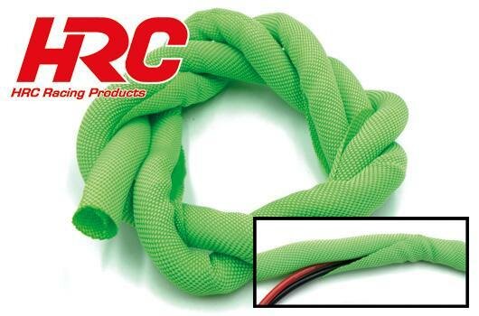 HRC Racing HRC9501SCG WRAP fabric protection hose - Super Soft green - 6mm for servo cable (1m)