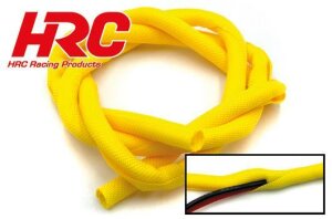 HRC Racing HRC9501SCY Gaine de protection en tissu WRAP - Super Soft jaune - 6mm pour c&acirc;ble de servo (1m)