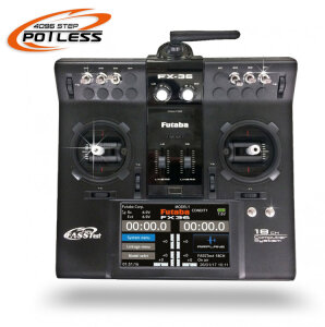 Futaba 05003203-Pot FX-36 Pultfernsteuerung 36 Kanäle LCD 2.4GHz + R7208SB Potless-Empfänger (ohne Akku und Ladegerät)