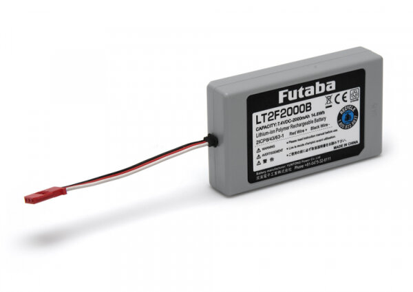Futaba EBA0151 Transmitter battery LiPo 7.4V 2000mAh T10PX, T16iZ (LT2F2000B)