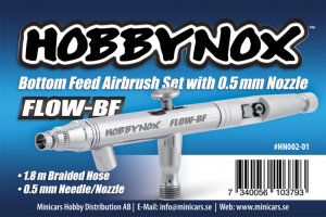 HOBBYNOX 002-01 FLOW-BF Airbrushpistole Bottomfiller 0.5mm 1.8m Schlauch