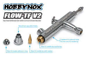HOBBYNOX 002-20 FLOW-TF V2 airbrush pistool topvuller...