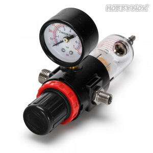 HOBBYNOX 013-01 Druckregler mit Manometer & Luftfilter G1/8 & G1/4