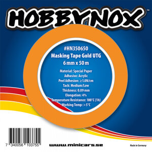 HOBBYNOX 350650 Masking tape gold UTG 6mmx50m