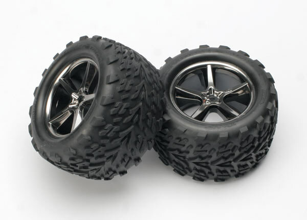 Traxxas 10971 Gomme rigate su cerchi neri anteriori (3,2 esterno, 4,9