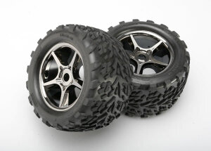 Traxxas TRX5374X TALON tyres on GEMINI rims, black-chrome...