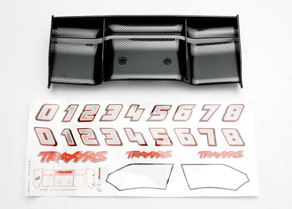 Traxxas TRX5446G Revo rear wing in carbon design incl. decal sheet